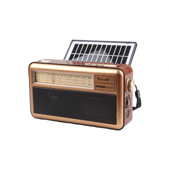 Hordozható 3 sávos napelemes rádió X-BASS sárga