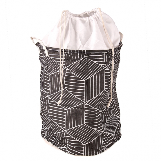 SZENNYESKOSÁR GEOMETRIAI MINTA FEKETE