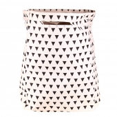 Vászon szennyeskosár állvánnyal háromszögekkel fehér