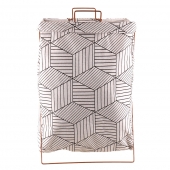 Vászon szennyeskosár állvánnyal geometriai minta fehér