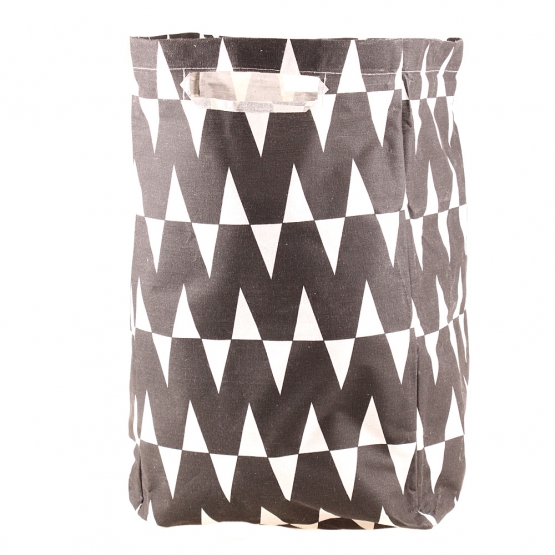 Vászon szennyeskosár állvánnyal absztrakt fekete