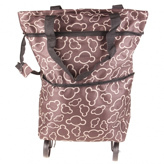 BEVÁSÁRLÓ TÁSKA KEREKEKKEL BARNA