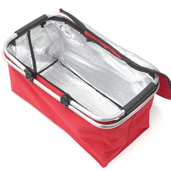 TERMO ÖSSZECSUKHATÓ BEVÁSÁRLÓKOSÁR FEDŐVEL PIROS