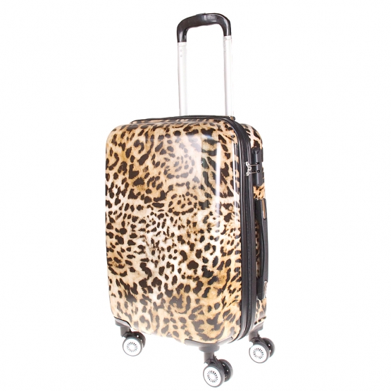 Kéményfalú bőrönd készlet LP18 (leopárd) – 3 db