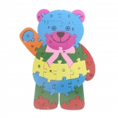 Oktató fa puzzle maci