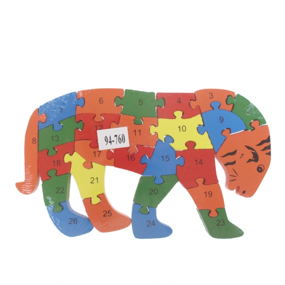 Oktató fa puzzle tigris