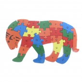 Oktató fa puzzle tigris