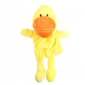 Plüss kesztyűbáb lábakkal kiskacsa