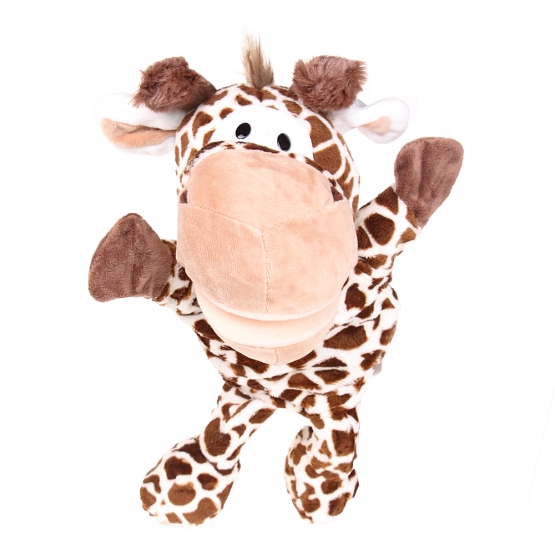 Plüss kesztyűbáb lábakkal zsiráf