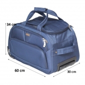 Gurulós utazótáska MRZM kék, közepes méretű