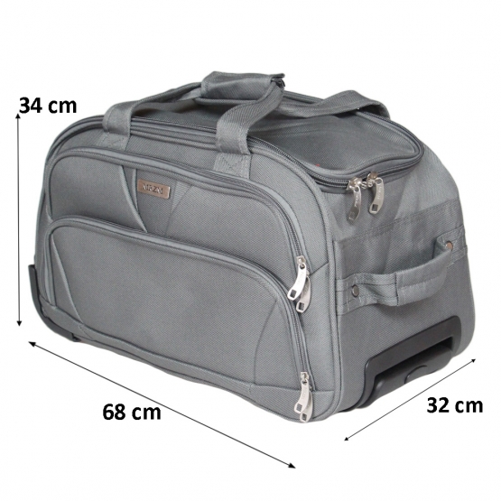 Gurulós utazótáska MRZM szürke, nagyméretű
