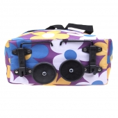 Bevásárló táska kerekekkel virágos, lila