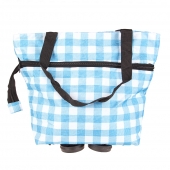 BEVÁSÁRLÓ TÁSKA KEREKEKKEL KOCKÁS, KÉK