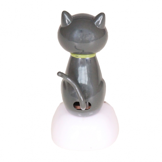 Napenergias táncoló dekoráció – sötétszürke cica