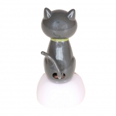 Napenergias táncoló dekoráció – sötétszürke cica