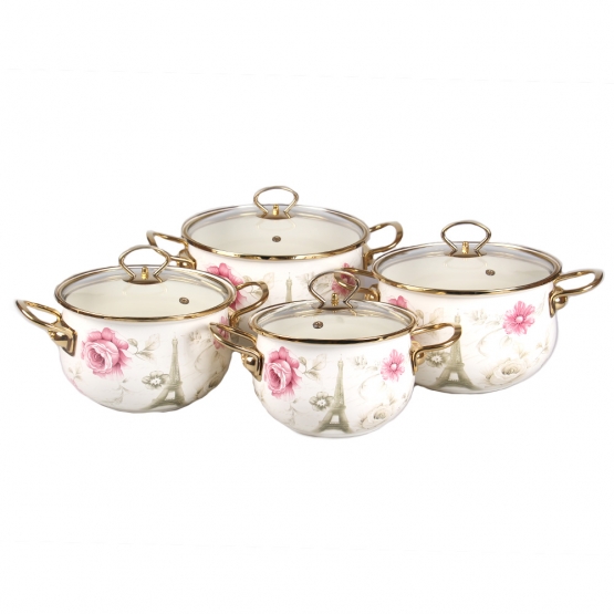 8 részes zománcozott edénykészlet Paris