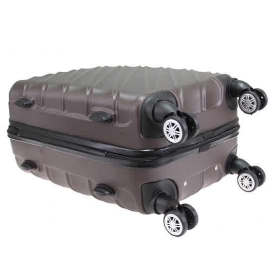 Kéményfalú bőrönd készlet LA3 barna – 3 db