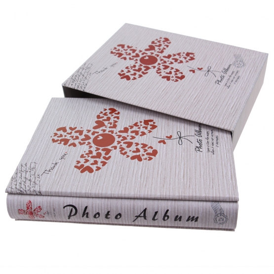 FOTÓALBUM 200 FÉNYKÉPHEZ, VIRÁG, szürke