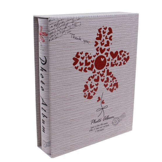 FOTÓALBUM 200 FÉNYKÉPHEZ, VIRÁG, szürke