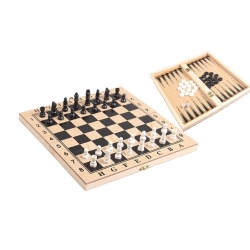 3 az 1-ben fa sakk készlet
