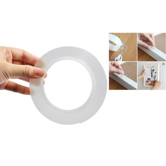 Kétoldalas, mosható ragasztószalag 3 m