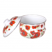 10- részes zománcozott edénykészlet pipacs