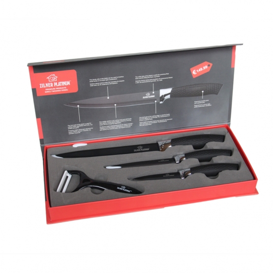 4 részes fekete késkészlet