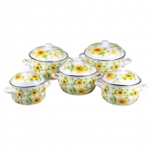 10 részes zománcozott edénykészlet napraforgó