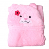 Happy Baby gyerek takaró, rózsaszín – mackó virággal