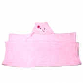 Happy Baby gyerek takaró, rózsaszín – mackó virággal