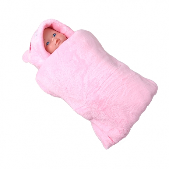 Happy Baby gyerek takaró, rózsaszín – mackó virággal