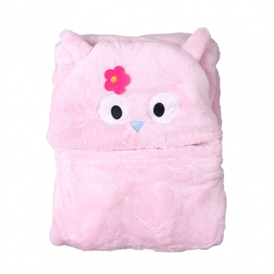 Happy Baby gyerek takaró, rózsaszín – bagoly virággal