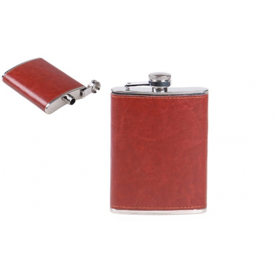 Rozsdamentes acél laposüveg barna PVC borítással