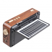 Hordozható 3 sávos napelemes rádió X-BASS fekete