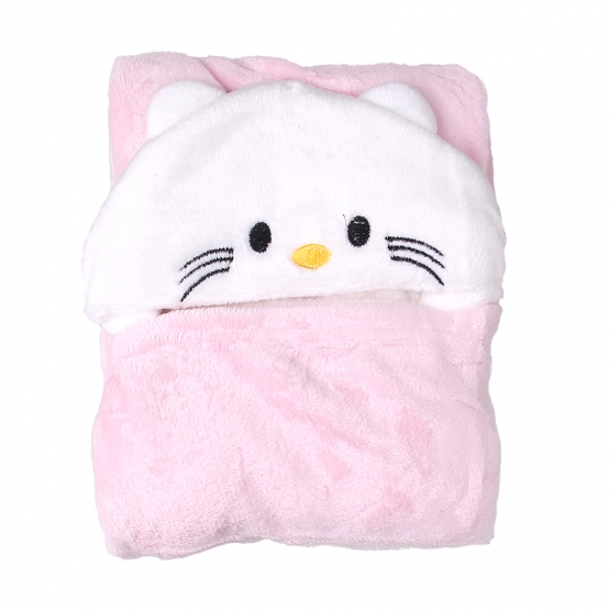 Happy Baby gyerek takaró fehér-rózsaszín – cicus