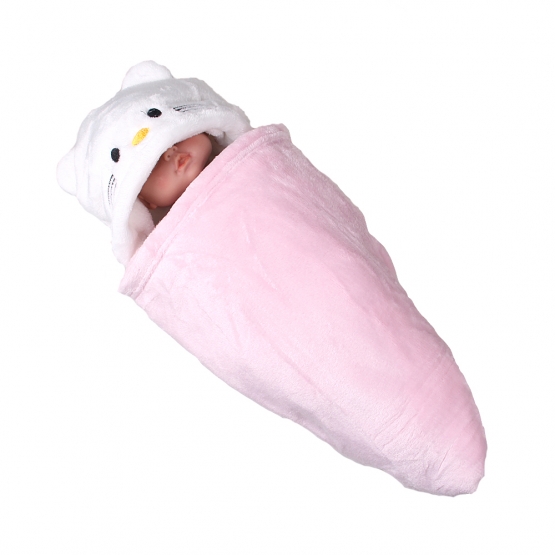 Happy Baby gyerek takaró fehér-rózsaszín – cicus