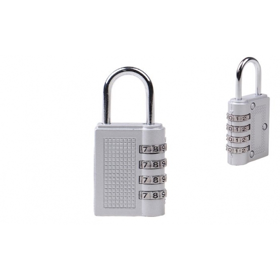 Számkódos lakat, ezüst