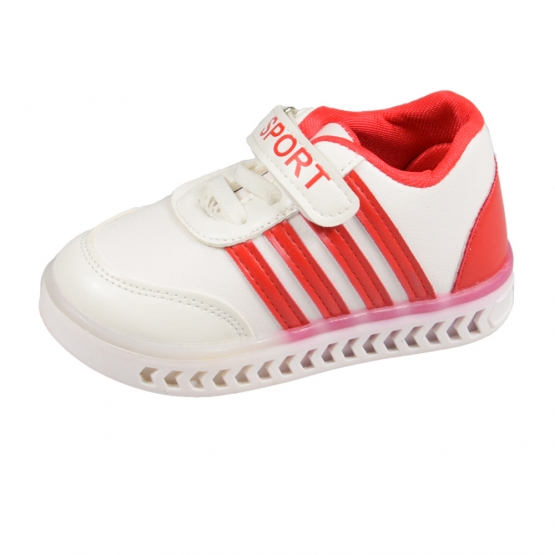 VILÁGÍTÓ GYEREK TORNACIPŐ, FEHÉR - PIROS 21, 22 ,23 ,24 ,25