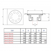 Padlóösszefolyó 150x150x60 mm
