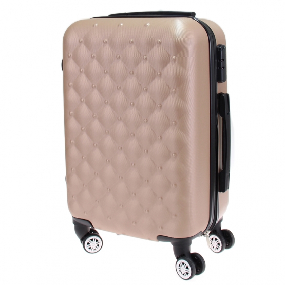 Kéményfalú bőrönd készlet LA2 bézs – 3 db