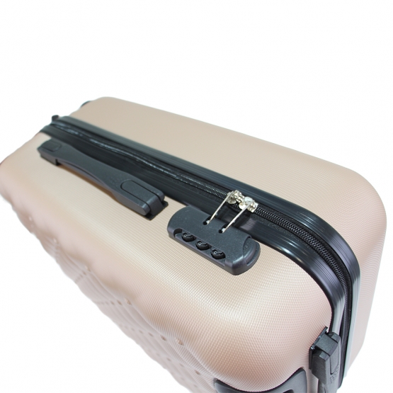 Kéményfalú bőrönd készlet LA2 bézs – 3 db