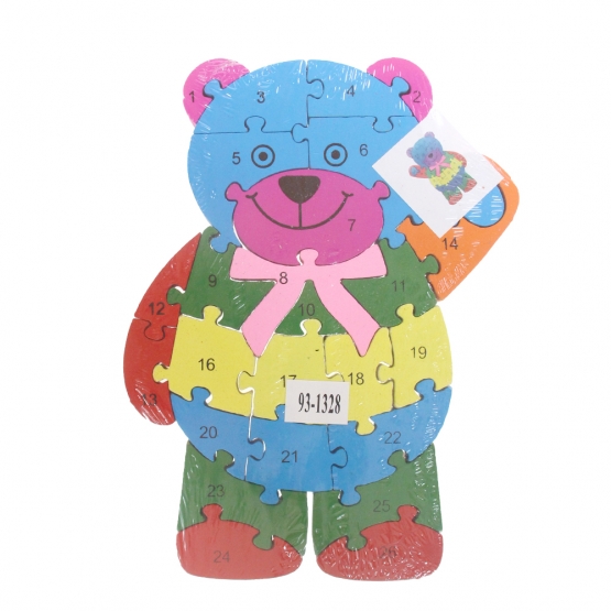 Oktató fa puzzle maci