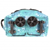 BEVÁSÁRLÓ TÁSKA KEREKEKKEL VIRÁGOS, KÉK