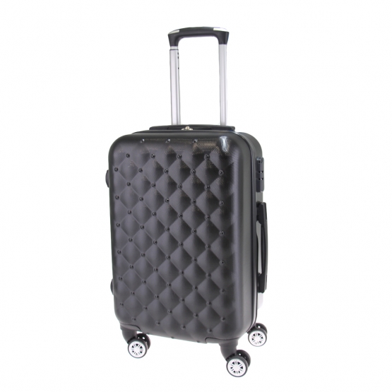 Kéményfalú bőrönd készlet LA2 fekete – 3 db