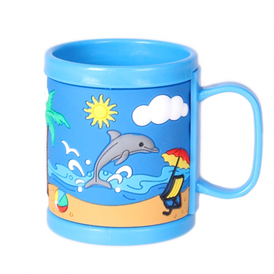 Műanyag bögre gyerekeknek (delfinnel kék)