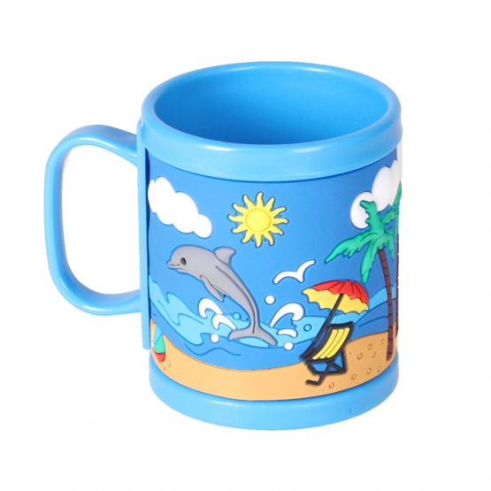 Műanyag bögre gyerekeknek (delfinnel kék)