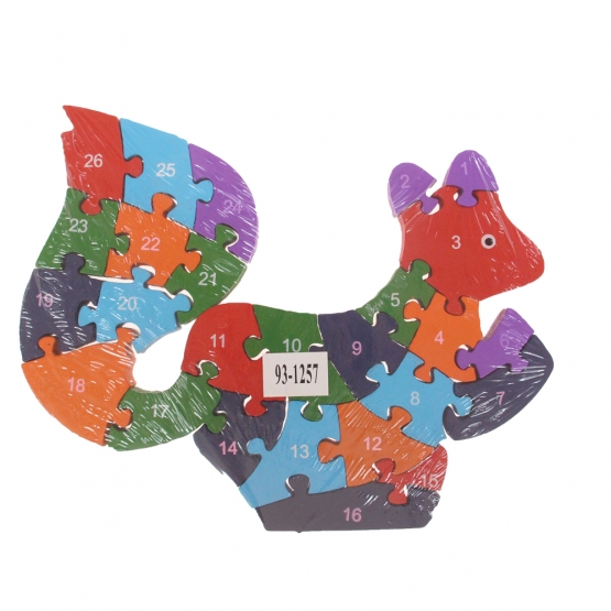 Oktató fa puzzle mókus