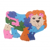 Oktató fa puzzle oroszlán var.2