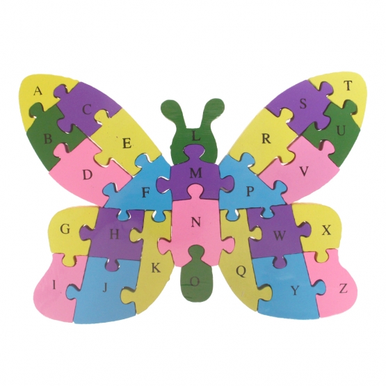 Oktató fa puzzle pillangó var. 2