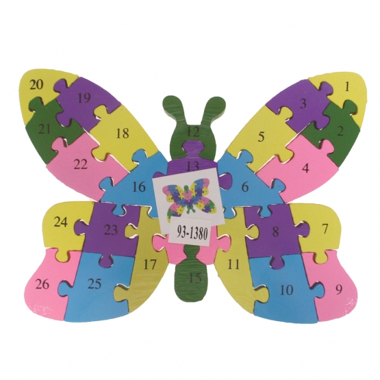 Oktató fa puzzle pillangó var. 2
